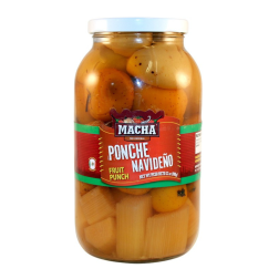 Ponche Navideño, mezcla de frutas mexicanas en almíbar, frasco con 908g