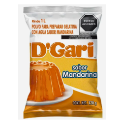 Gelatina sabor Mandarina 120g, D'gari